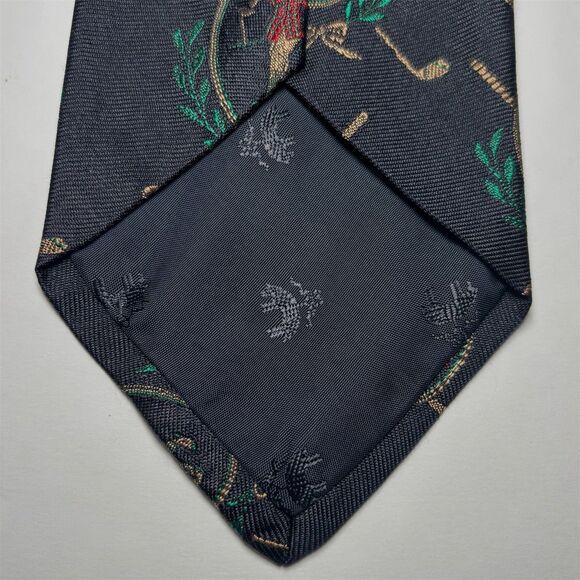 Brooks Brothers Golfer %100 Silk Makers & Merchants Navy Men's Neck Tie VTG - Picture 4 of 5